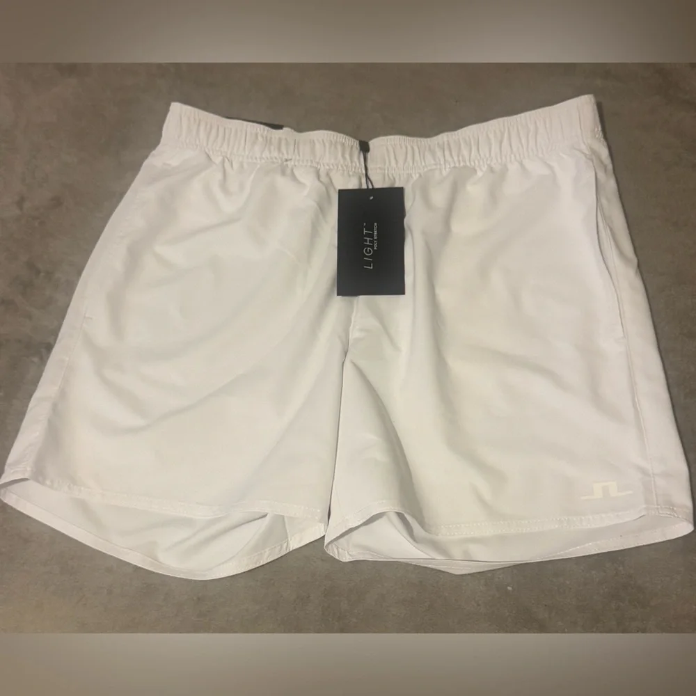 J. Lindeberg Preston Shorts Men's LARGE New Nwt WHITE TENNIS PICKLEBALL